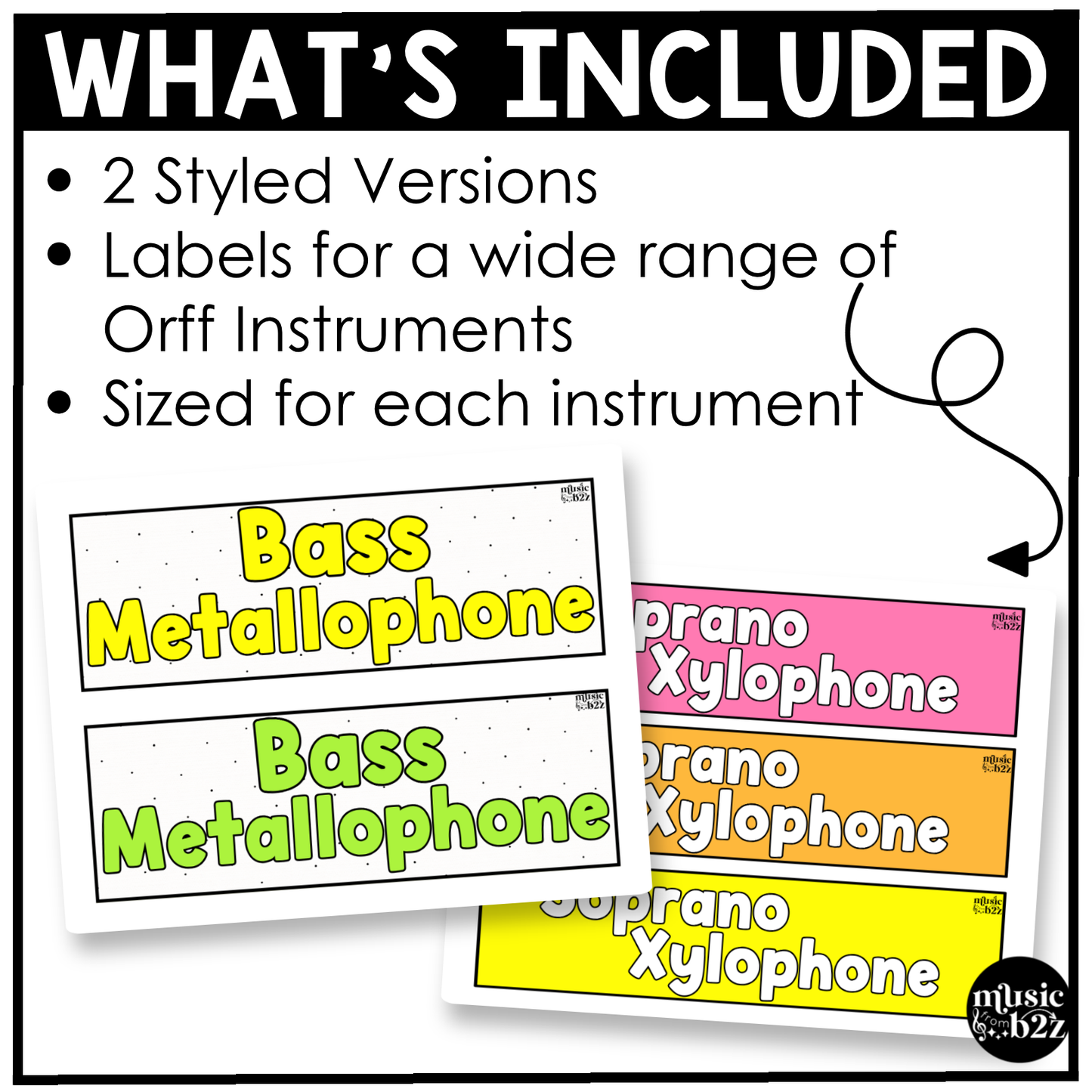 Bright Orff Instrument Labels Elementary Music Classroom Decor Music Posters