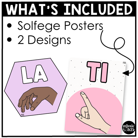 Pastel Solfege Hand Signs Posters Curwen Elementary Music Classroom Decor