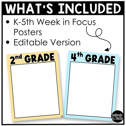 Pastel Week in Focus Wall I Can Posters Elementary Music Classroom Decor