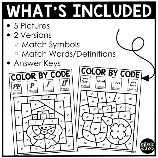 St. Patrick's Day Music Coloring Pages Color by Note Music Worksheets Dynamics