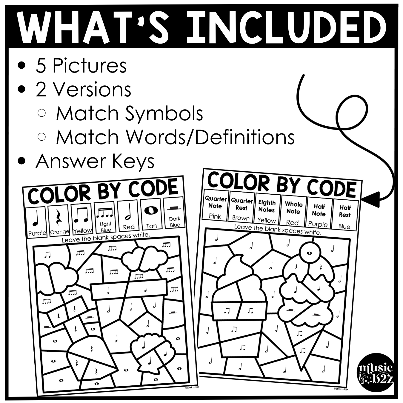 Summer Music Coloring Pages Rhythm Worksheets Summer Music Color by Note