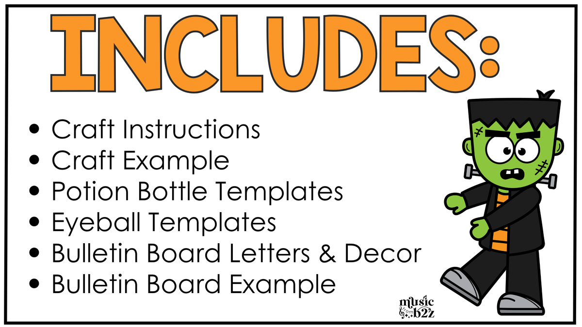 Halloween Music Craft Music Bulletin Board Elementary Music Rhythm Sub Plans