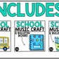 Back to School Music Craft BUNDLE Music Bulletin Board Music Centers Sub Plans