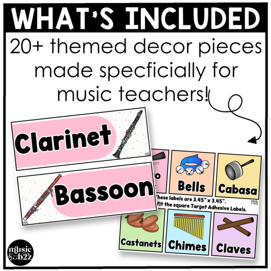 Pastel Music Classroom Decor BUNDLE Music Posters Bulletin Board