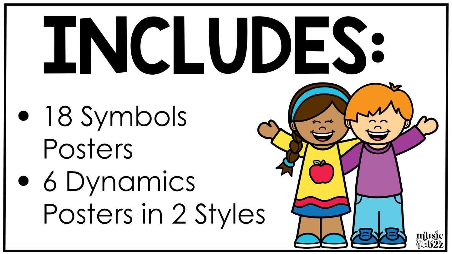 Pastel Composition Music Symbols & Dynamics Posters Elementary Music Classroom Decor