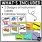 Bright Classroom Instrument Labels Elementary Music Classroom Decor Organization