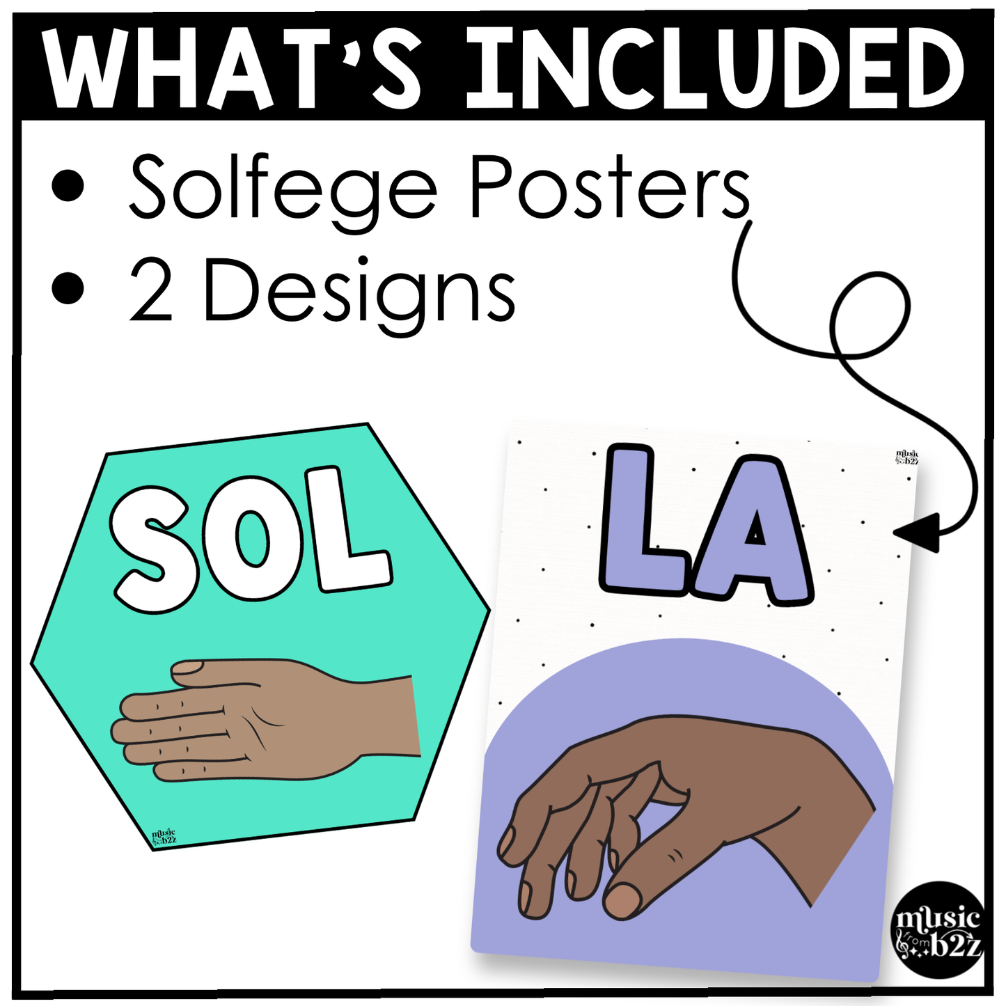 Bright Solfege Hand Signs Posters Curwen Elementary Music Classroom Decor