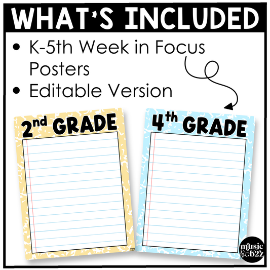Pastel Composition Week in Focus Wall I Can Posters Elementary Music Classroom Decor