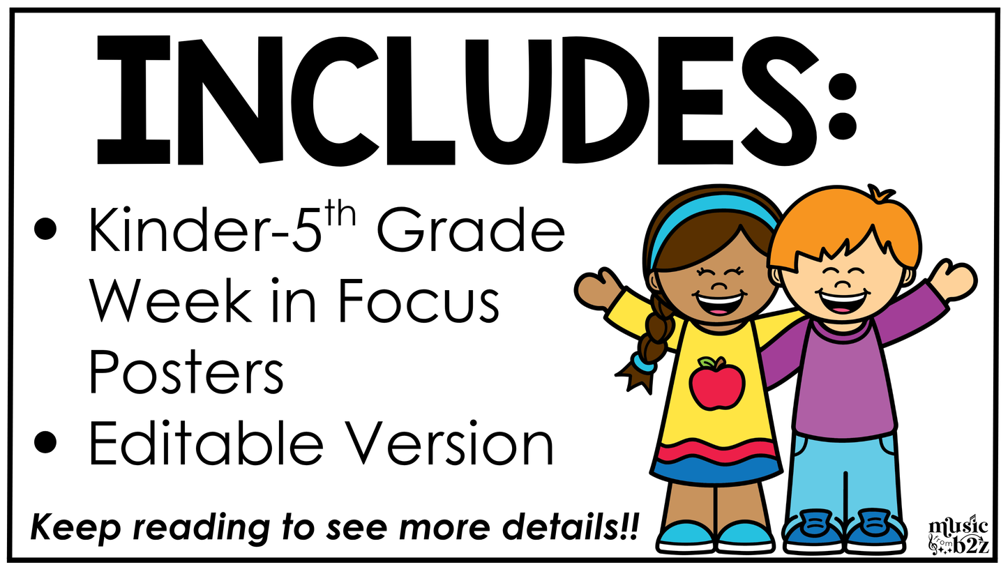 Pastel Composition Week in Focus Wall I Can Posters Elementary Music Classroom Decor