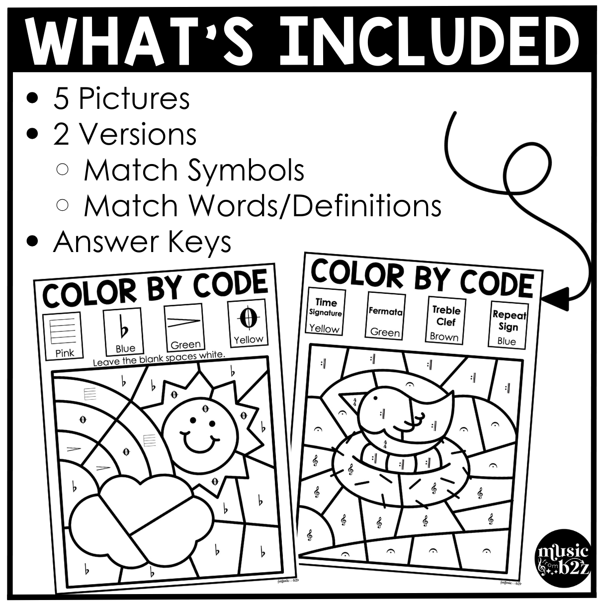 Spring Music Coloring Color by Note Spring Music Worksheets Music Symbols