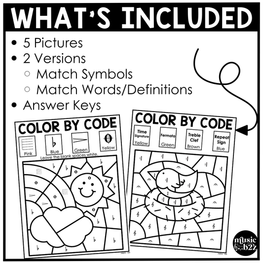 Spring Music Coloring Color by Note Spring Music Worksheets Music Symbols