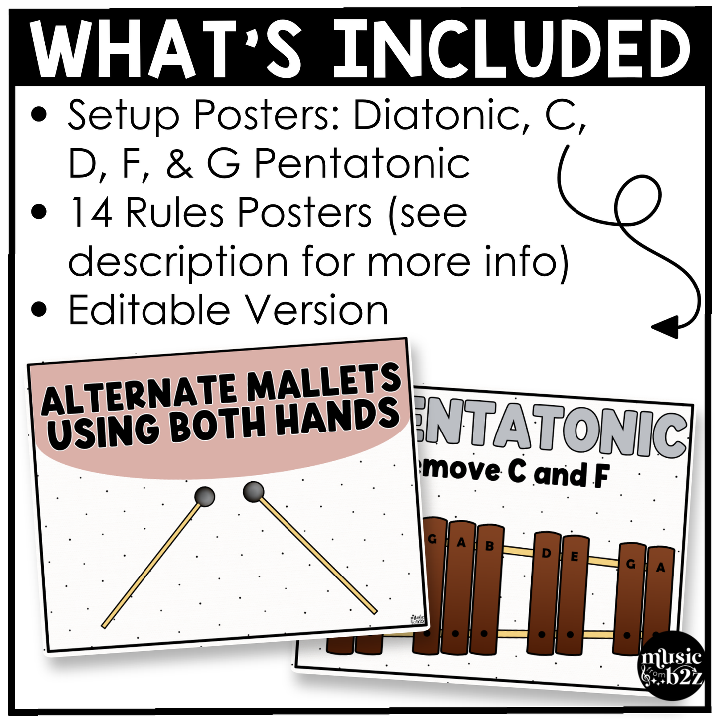 Neutral Orff Instrument Rules & Setups Posters Elementary Music Classroom Decor