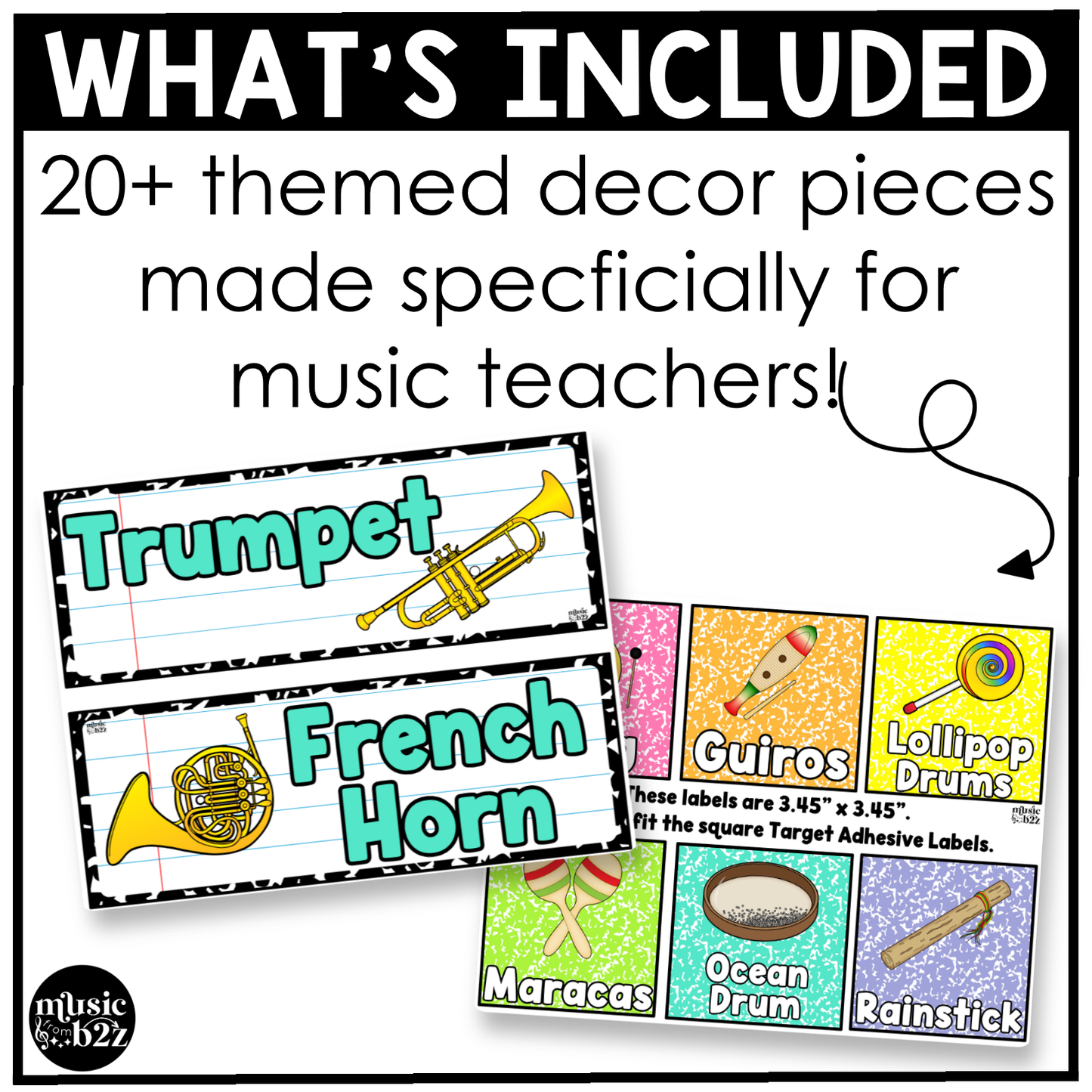 Bright Composition Music Classroom Decor BUNDLE Music Posters Bulletin Board