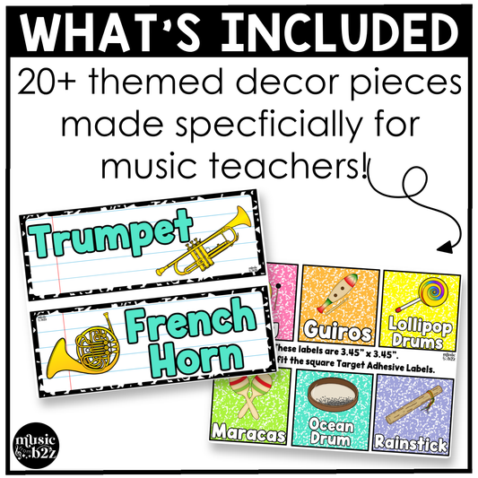 Bright Composition Music Classroom Decor BUNDLE Music Posters Bulletin Board