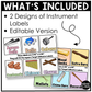 Pastel Classroom Instrument Labels Elementary Music Classroom Decor Organization