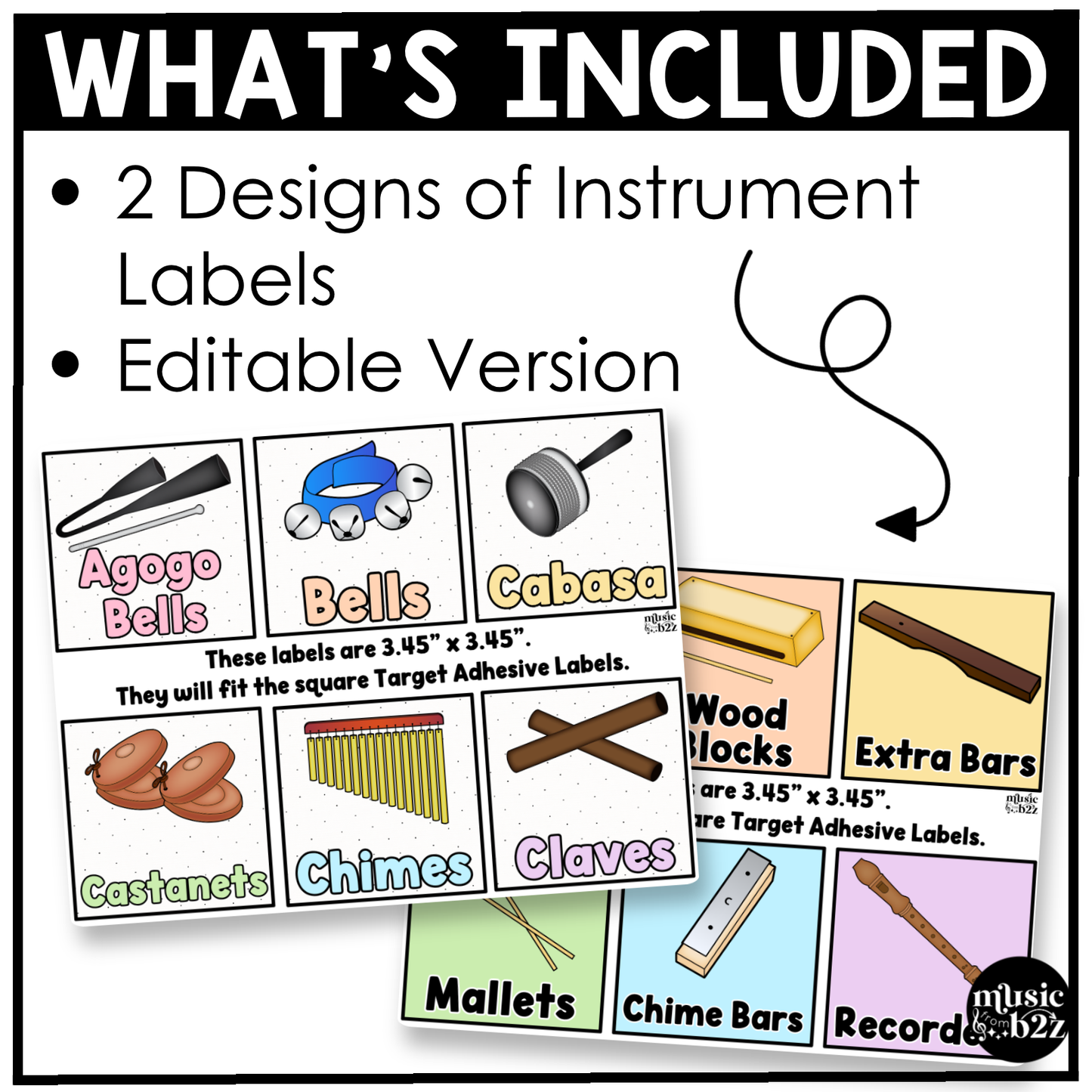 Pastel Classroom Instrument Labels Elementary Music Classroom Decor Organization