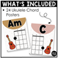 Neutral Ukulele Chord Charts Posters Elementary Music Classroom Decor