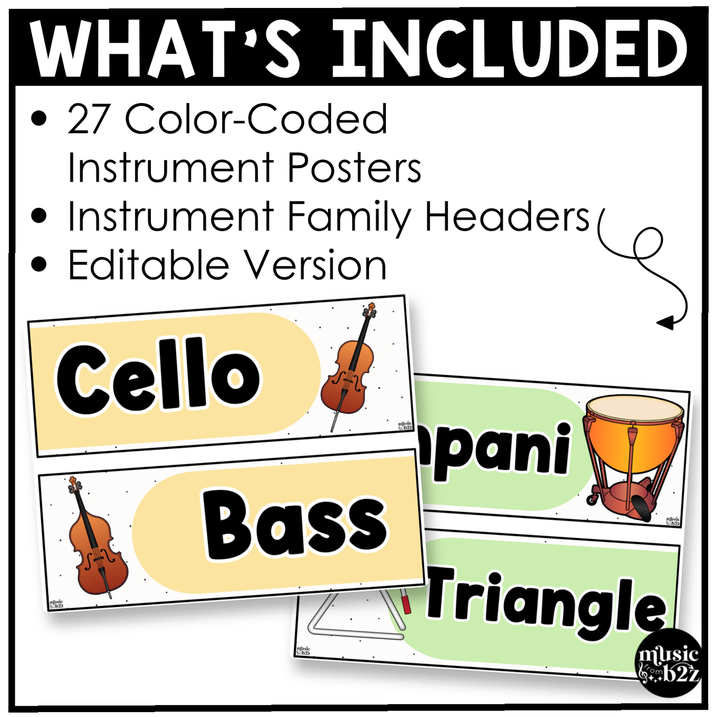 Pastel Instrument Families of the Orchestra Posters Elementary Music Classroom Decor