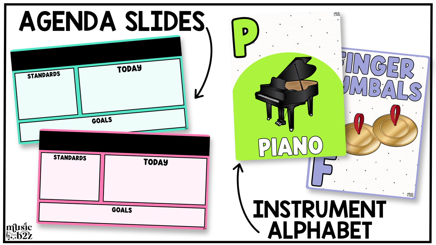 Bright Music Classroom Decor BUNDLE Music Posters Bulletin Board