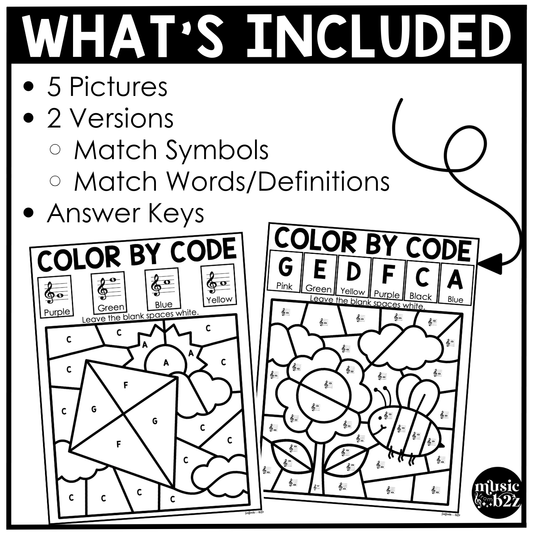 Spring Music Coloring Pages Color by Note Spring Music Worksheets Treble Clef