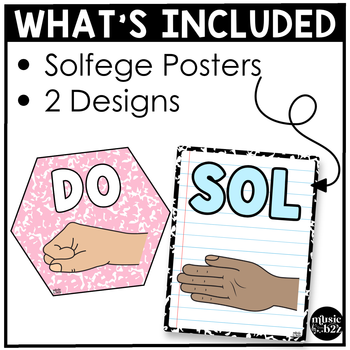 Pastel Composition Solfege Hand Signs Posters Curwen Elementary Music Classroom Decor