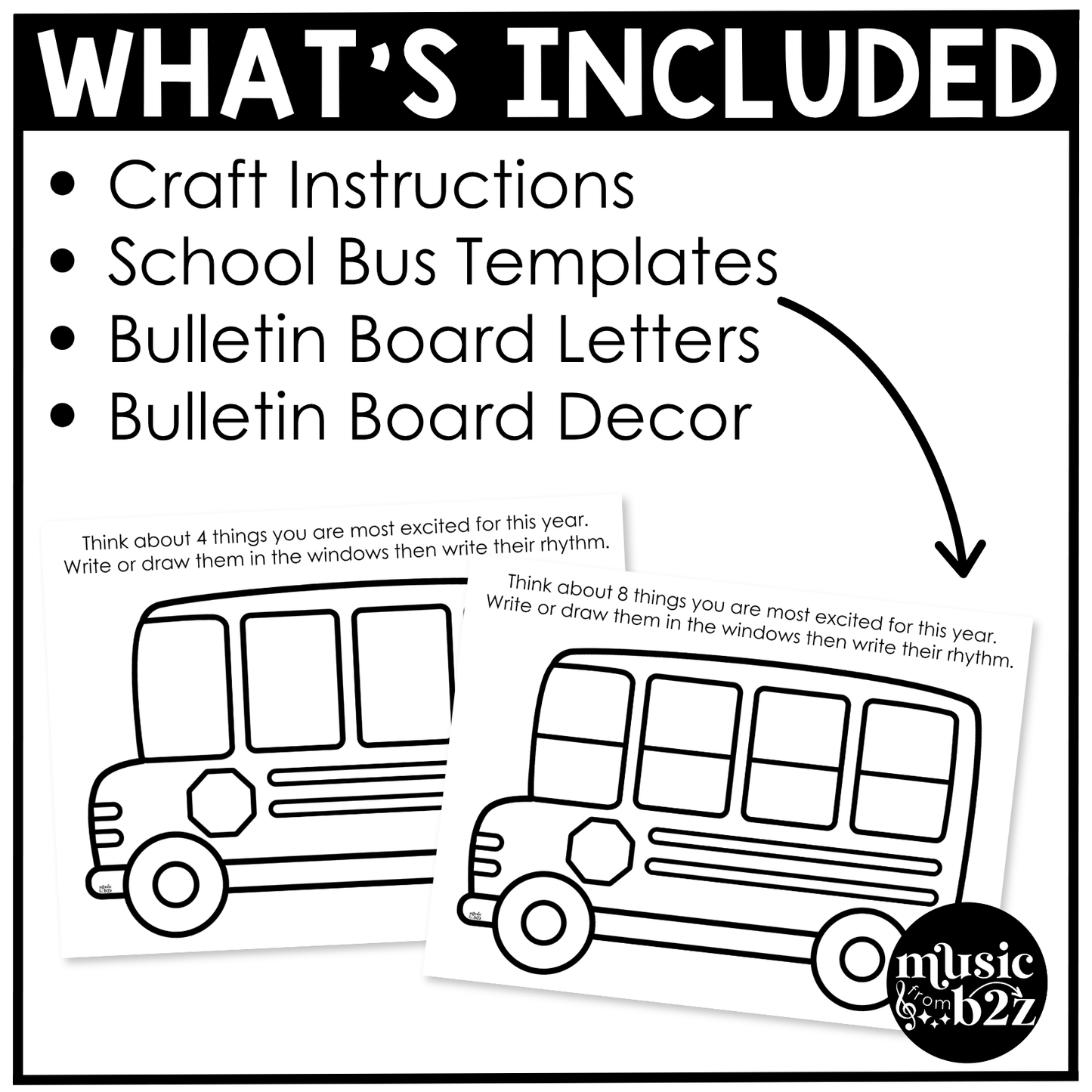 Back to School Music Craft Music Bulletin Board Elementary Music Rhythm Lesson