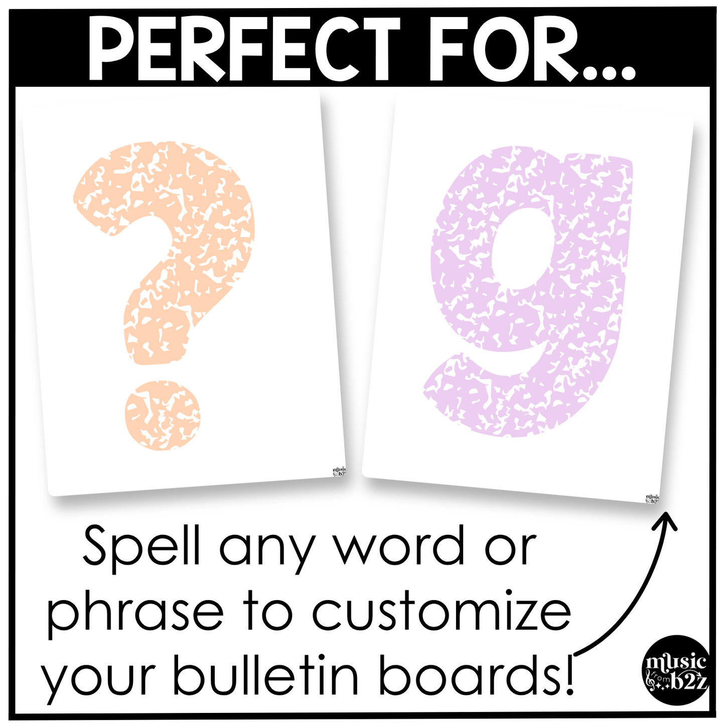 Pastel Composition Bulletin Board Letters Numbers Symbols Elementary Music Classroom Decor