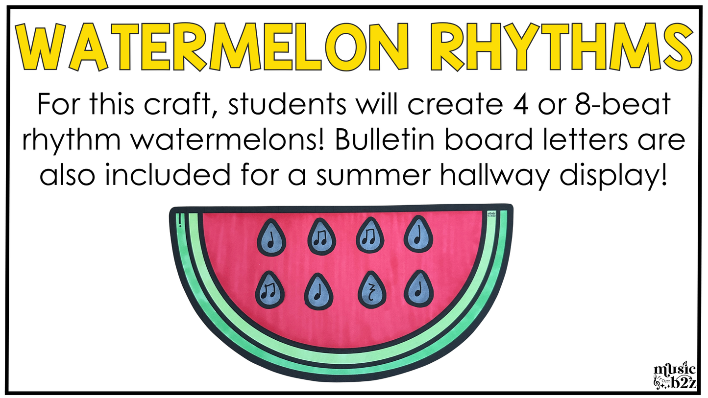 Summer Music Craft BUNDLE Summer Music Bulletin Board Music Sub Plan