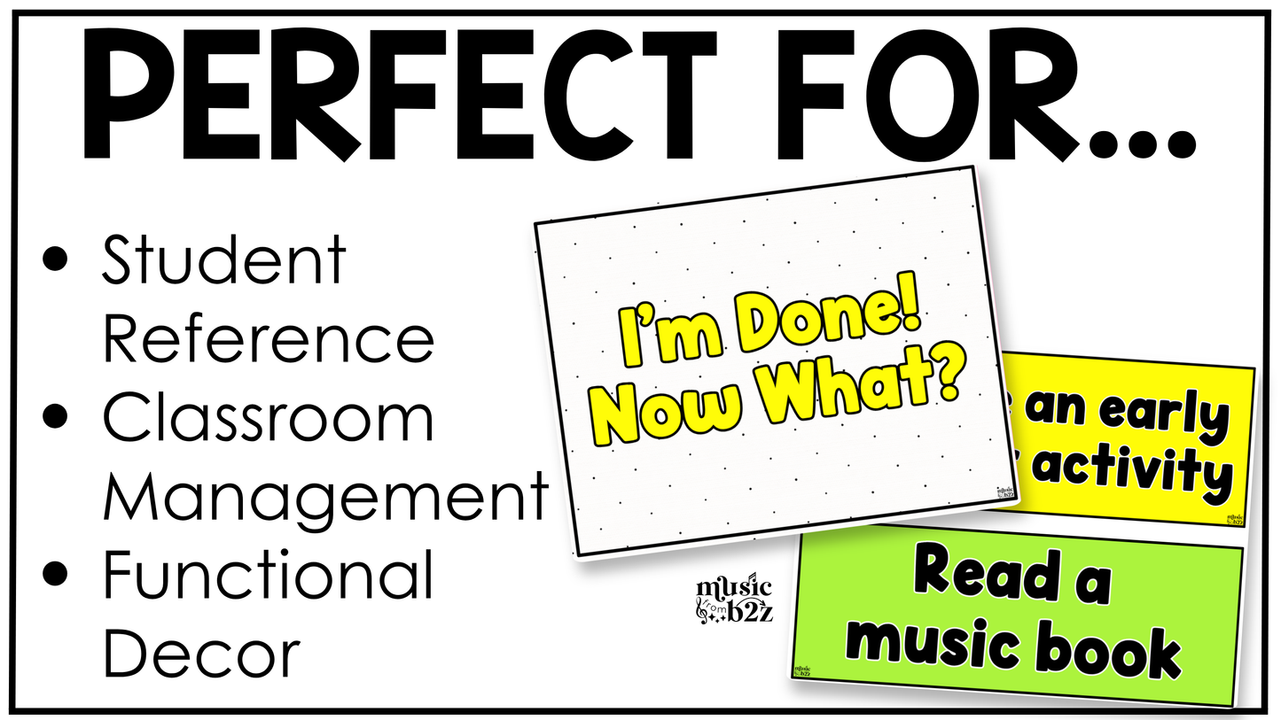 Bright Music Rules & Expectations Posters Elementary Music Classroom Decor