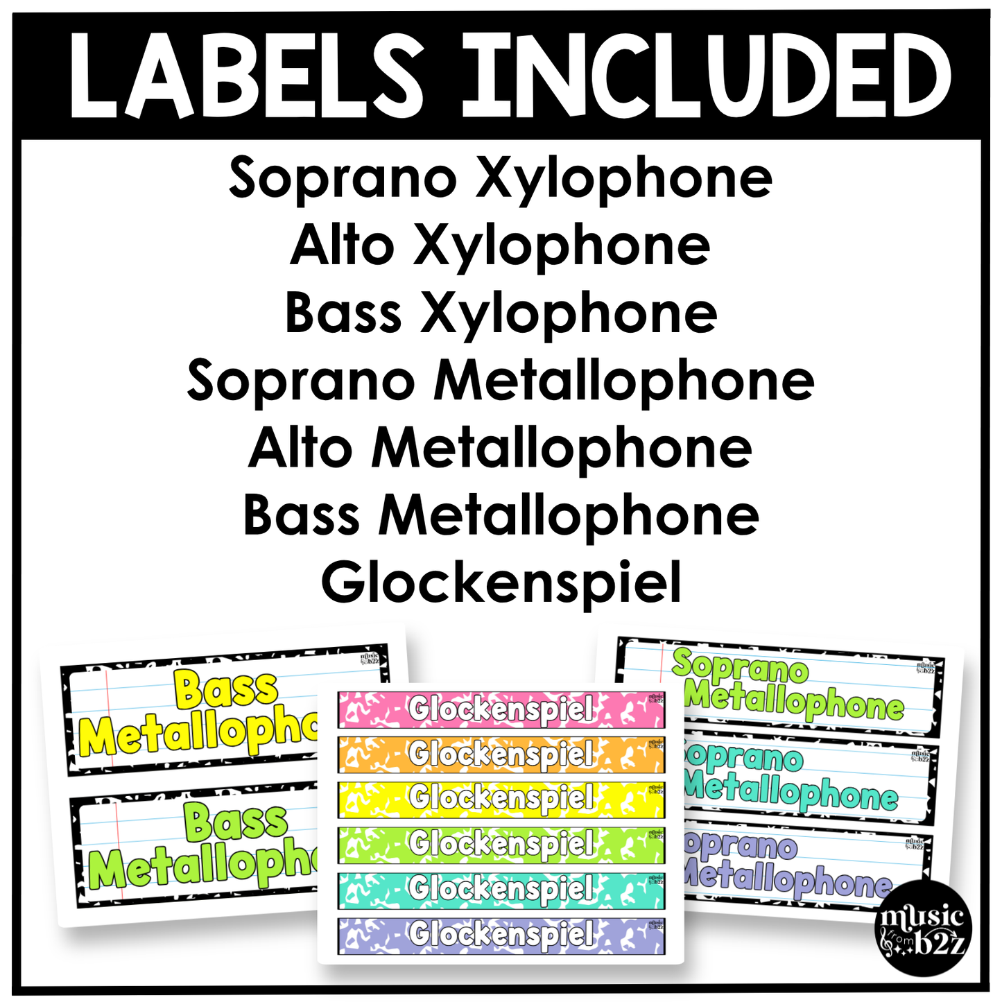 Bright Composition Orff Instrument Labels Elementary Music Classroom Decor Music Posters
