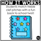 Back to School Music Craft Music Bulletin Board Elementary Music Treble Clef