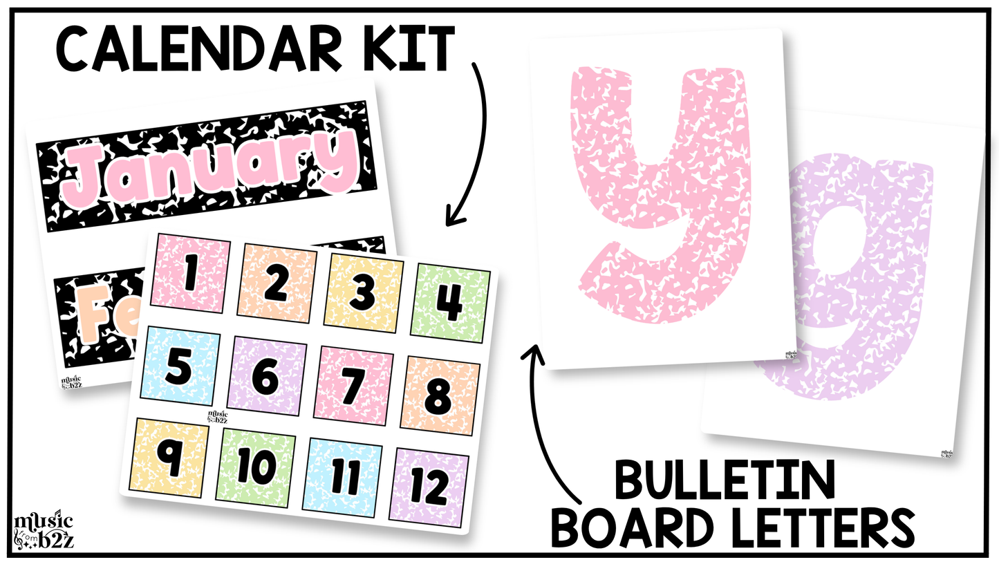 Pastel Composition Music Classroom Decor BUNDLE Music Posters Bulletin Board