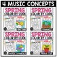 Spring Music Coloring Page BUNDLE Color by Note Spring Music Worksheets