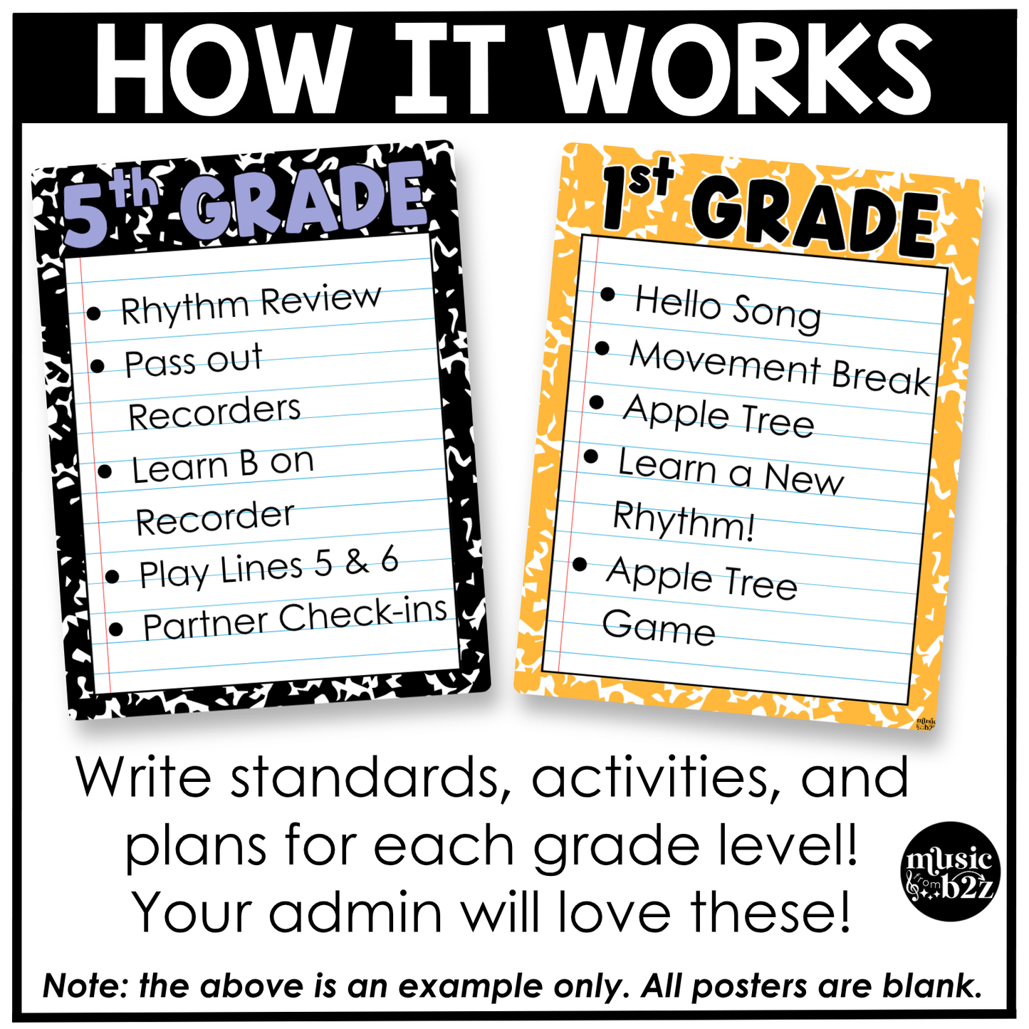 Bright Composition Week in Focus Wall I Can Posters Elementary Music Classroom Decor
