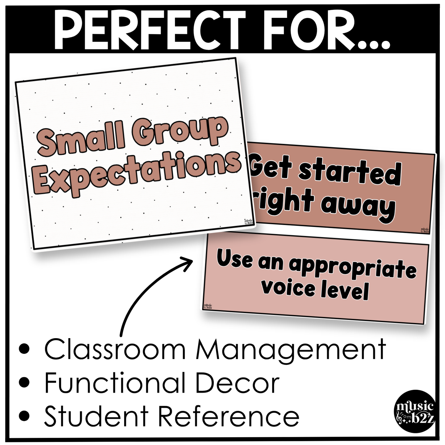 Neutral Music Rules & Expectations Posters Elementary Music Classroom Decor