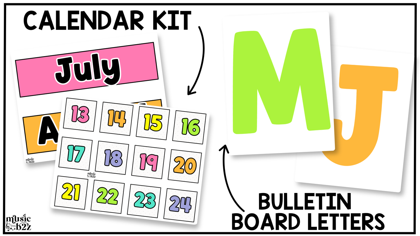 Bright Music Classroom Decor BUNDLE Music Posters Bulletin Board