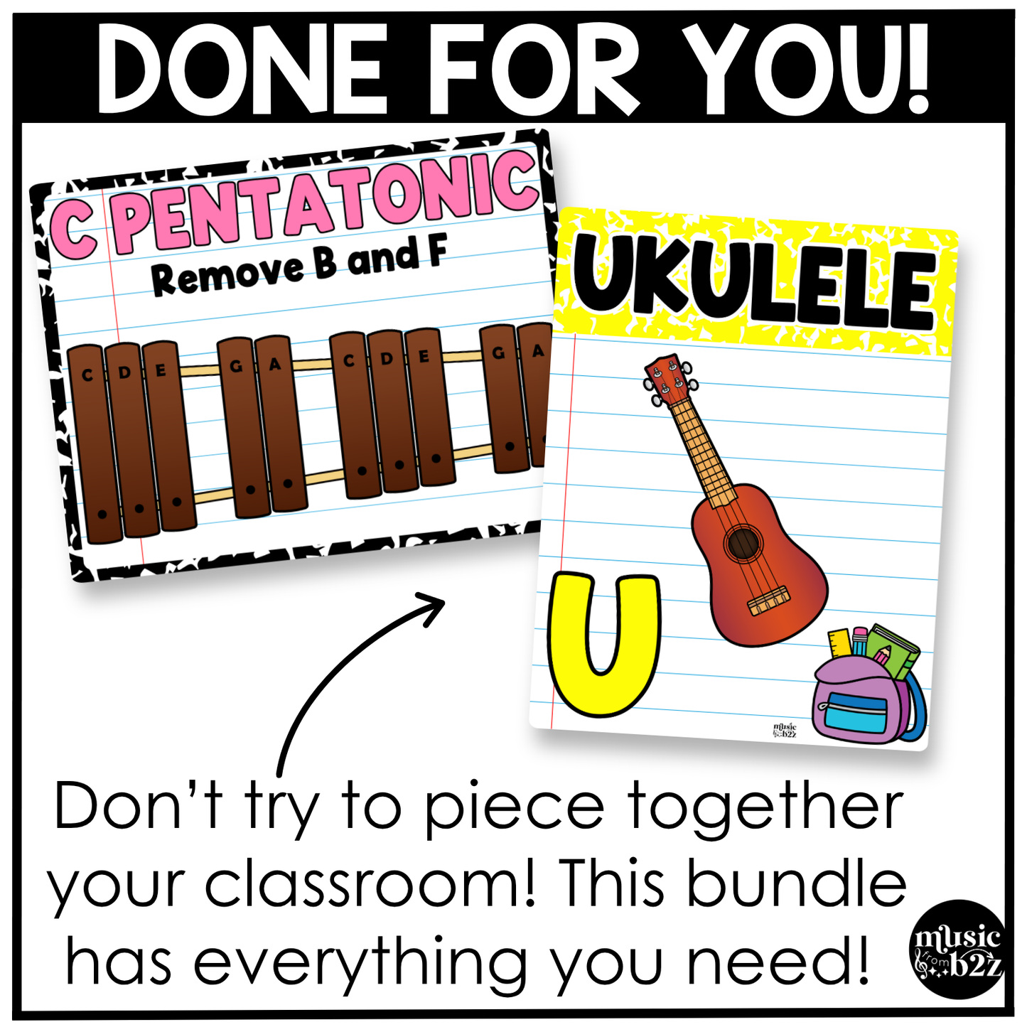 Bright Composition Music Classroom Decor BUNDLE Music Posters Bulletin Board