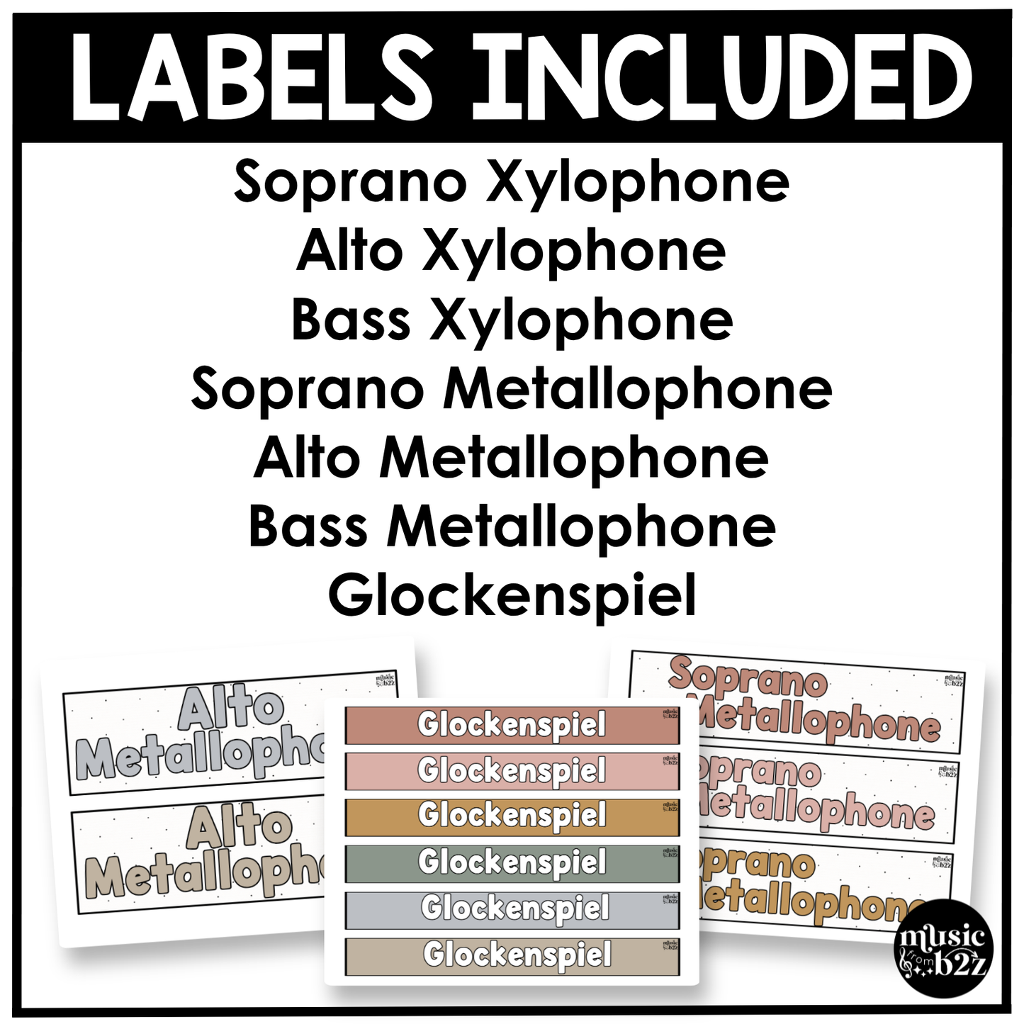 Neutral Orff Instrument Labels Elementary Music Classroom Decor Music Posters