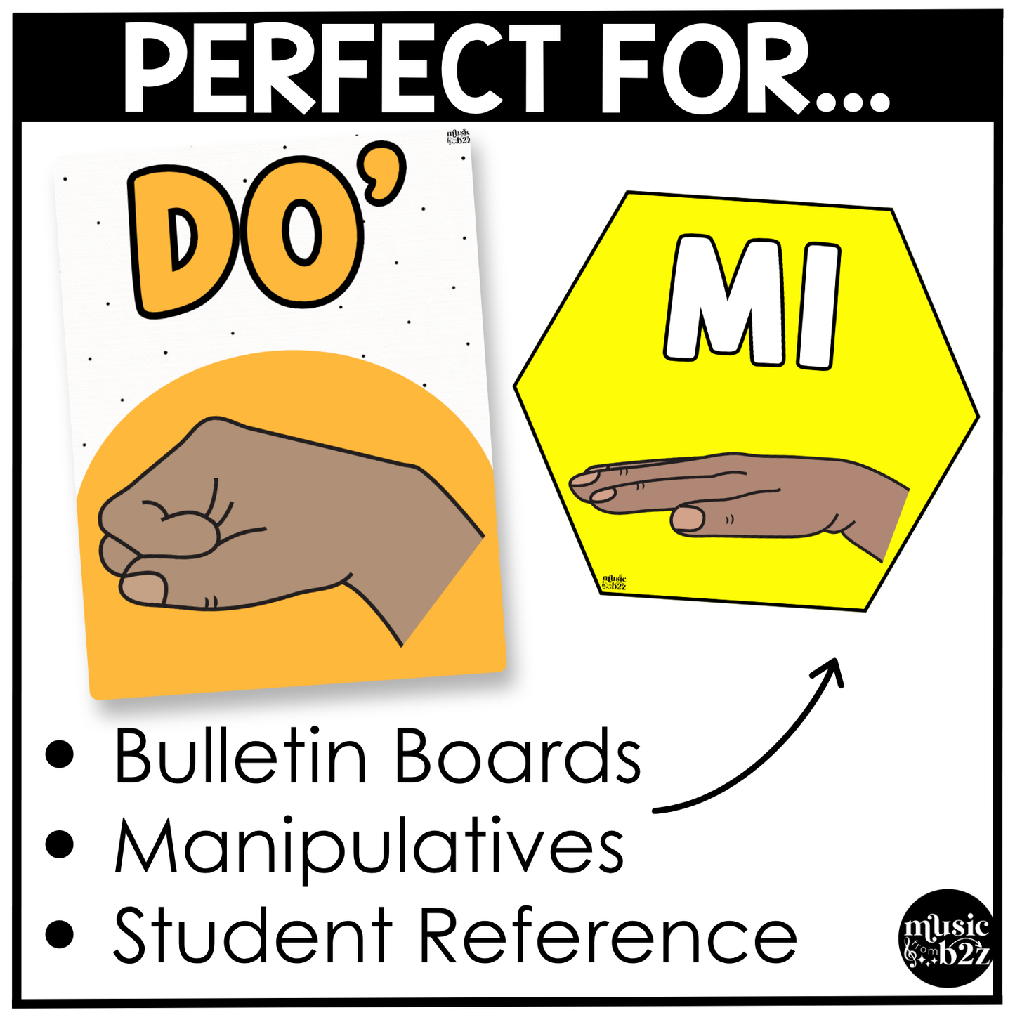 Bright Solfege Hand Signs Posters Curwen Elementary Music Classroom Decor