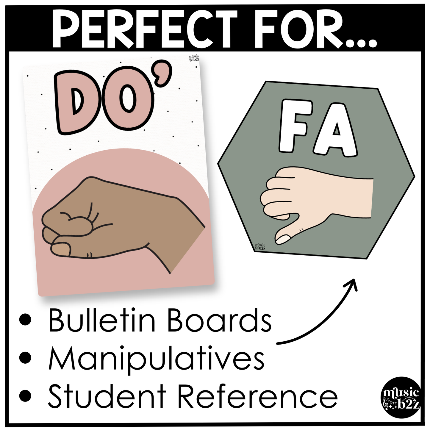 Neutral Solfege Hand Signs Posters Curwen Elementary Music Classroom Decor