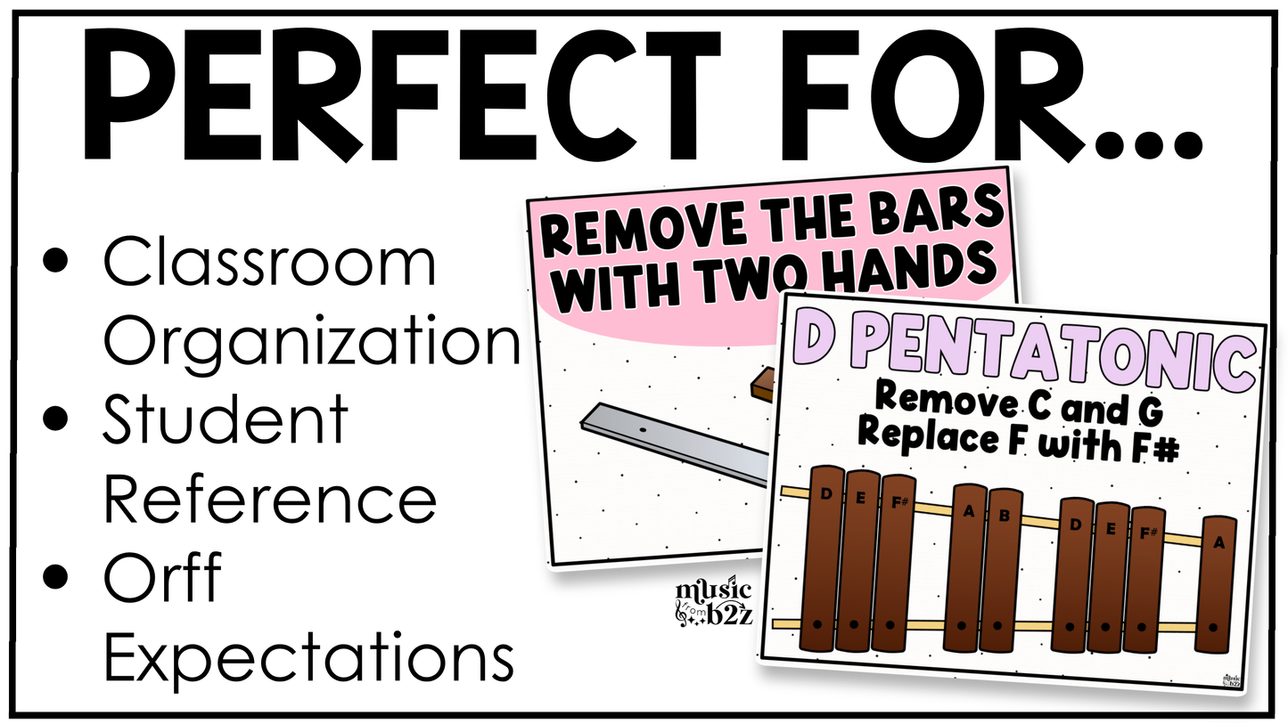 Pastel Orff Instrument Rules & Setups Posters Elementary Music Classroom Decor