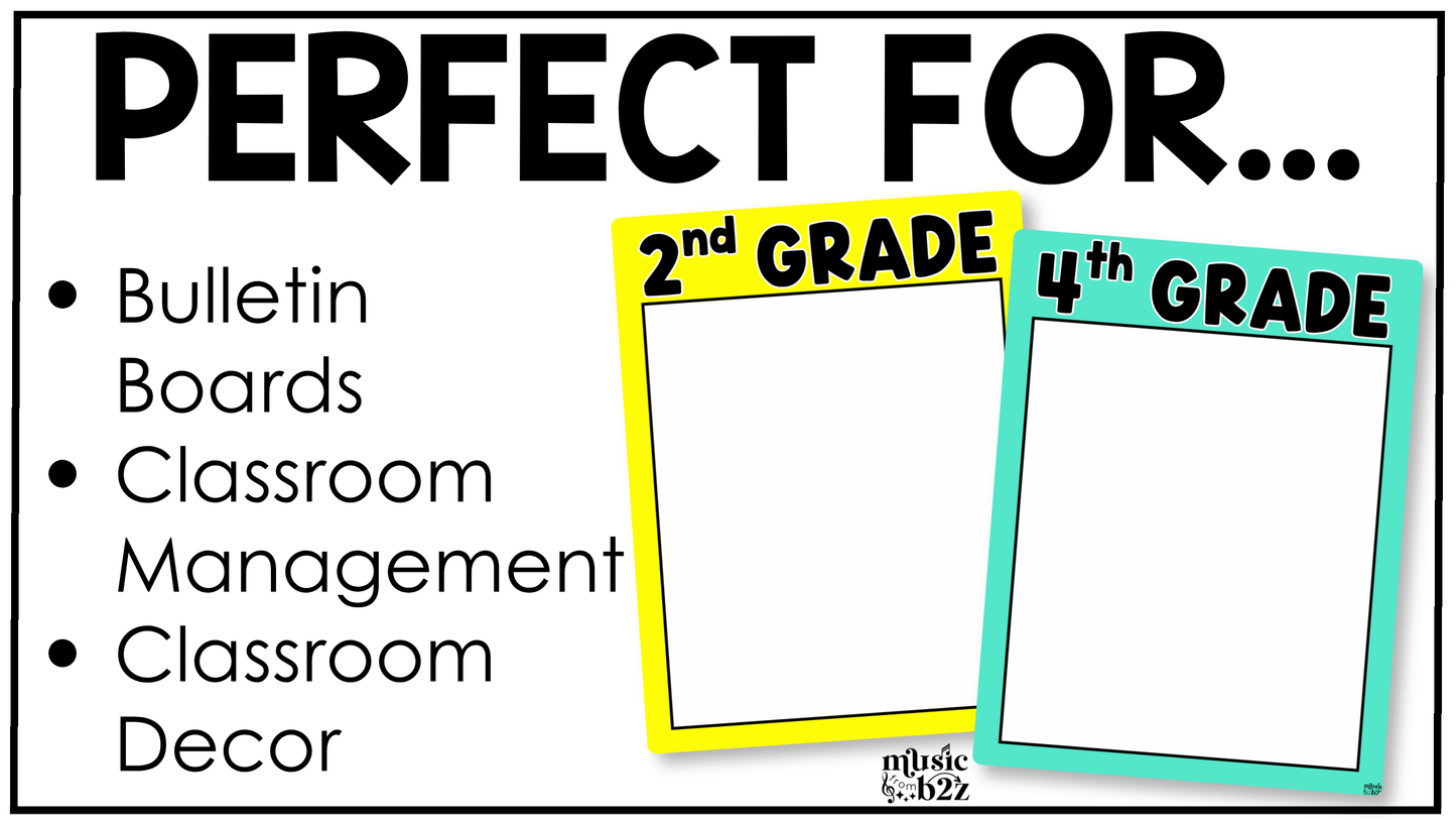 Bright Week in Focus Wall I Can Posters Elementary Music Classroom Decor