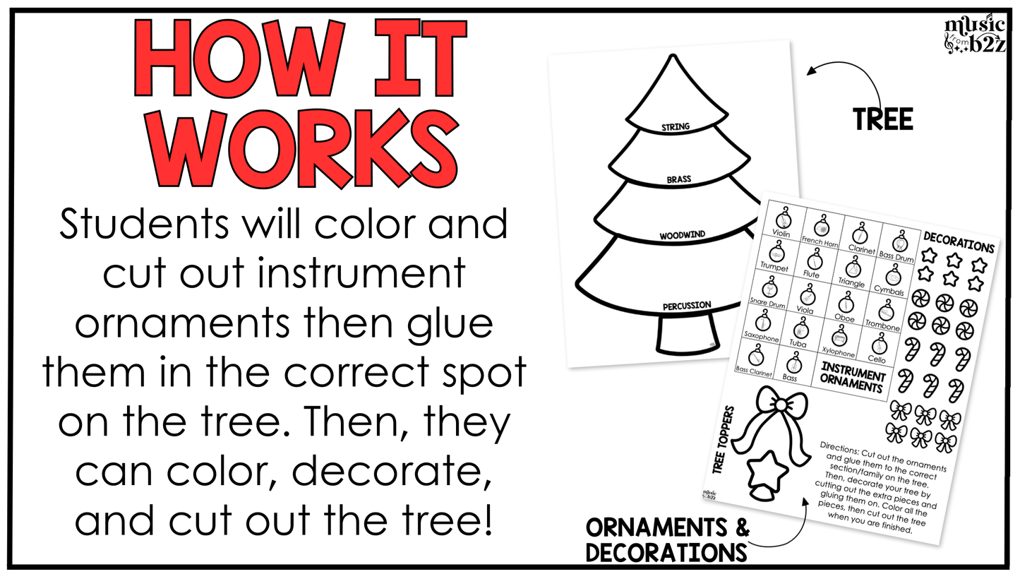 Christmas Music Craft Instrument Families Music Centers Music Sub Plans