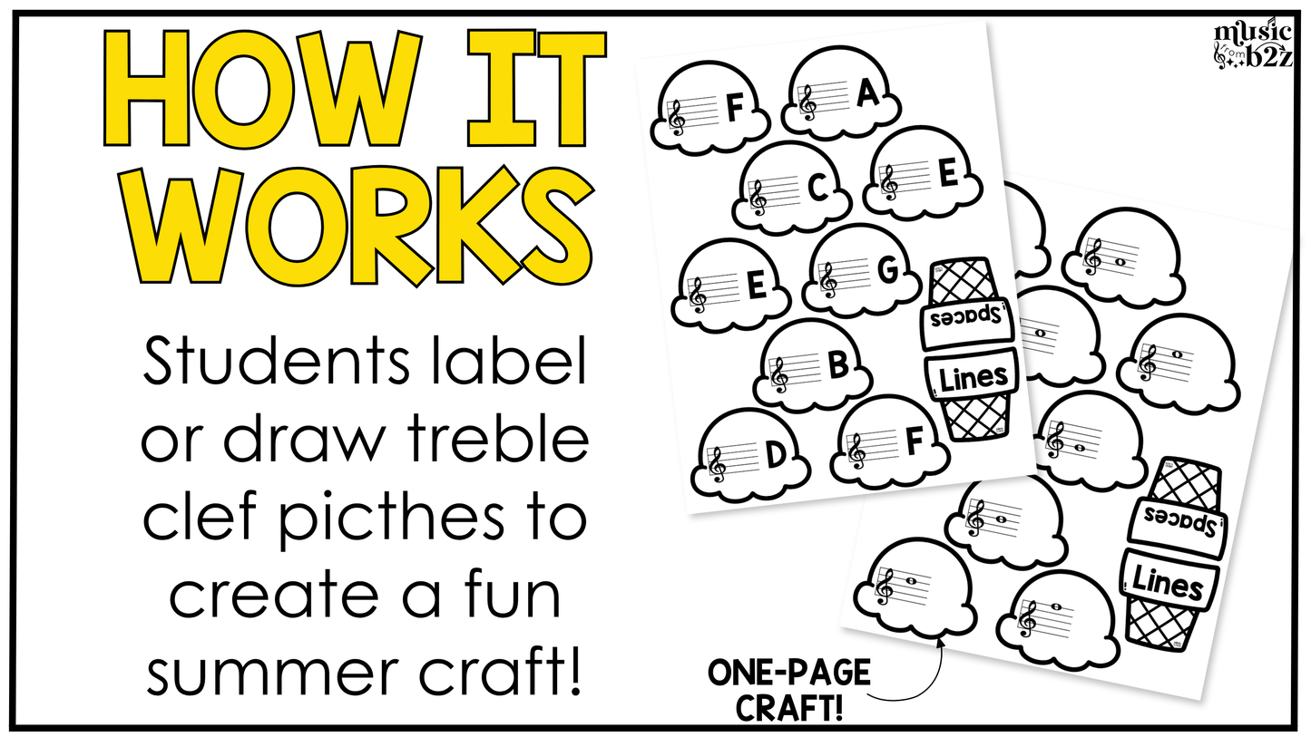 Summer Music Craft Music Bulletin Board Summer Music Sub Plans Treble Clef