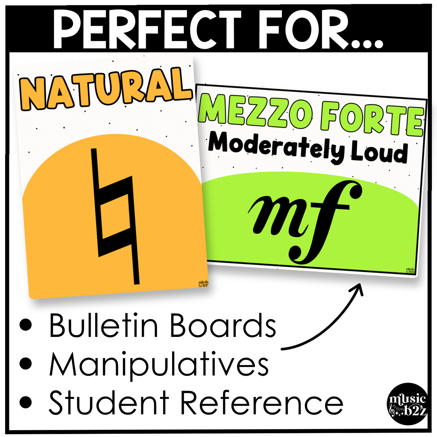 Bright Music Symbols & Dynamics Posters Elementary Music Classroom Decor