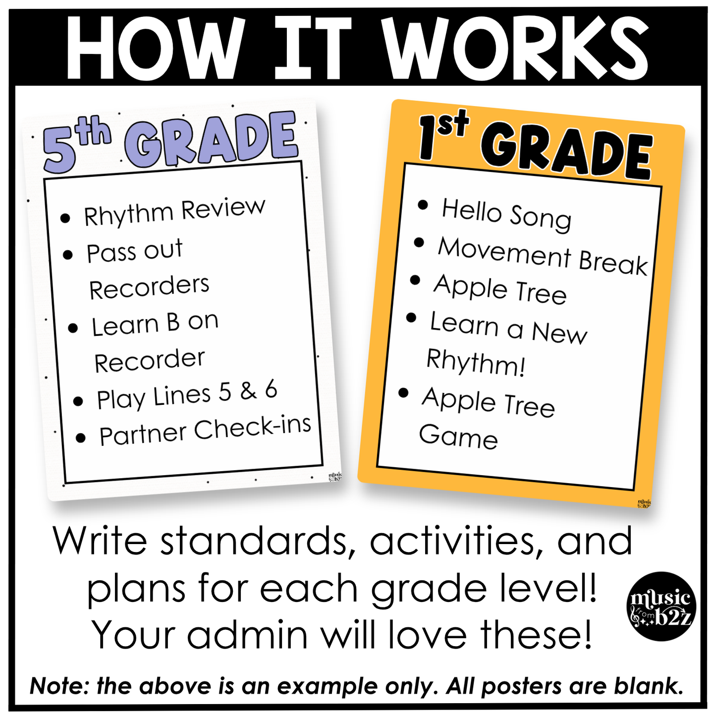 Bright Week in Focus Wall I Can Posters Elementary Music Classroom Decor