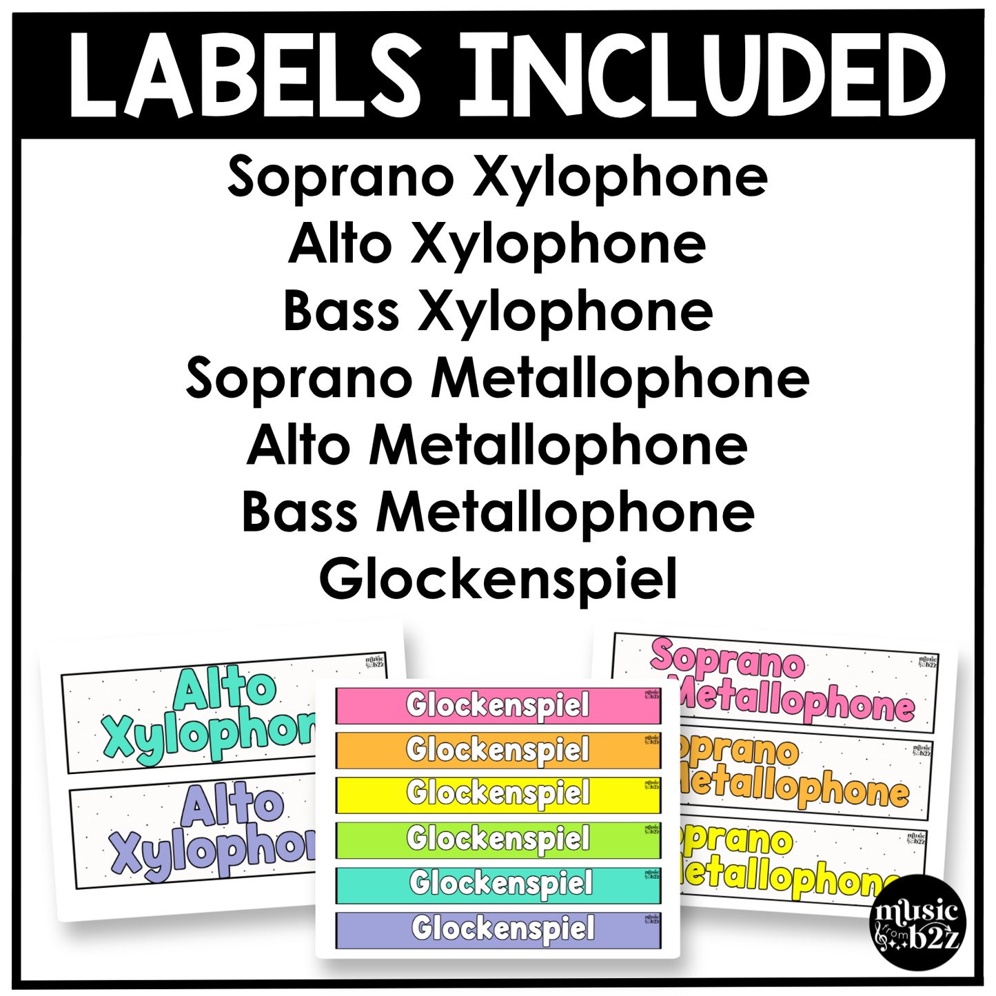 Bright Orff Instrument Labels Elementary Music Classroom Decor Music Posters