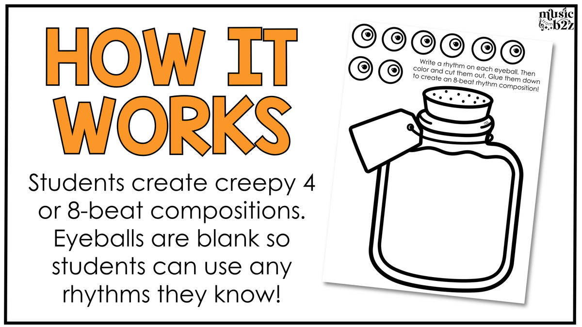 Halloween Music Craft Music Bulletin Board Elementary Music Rhythm Sub Plans