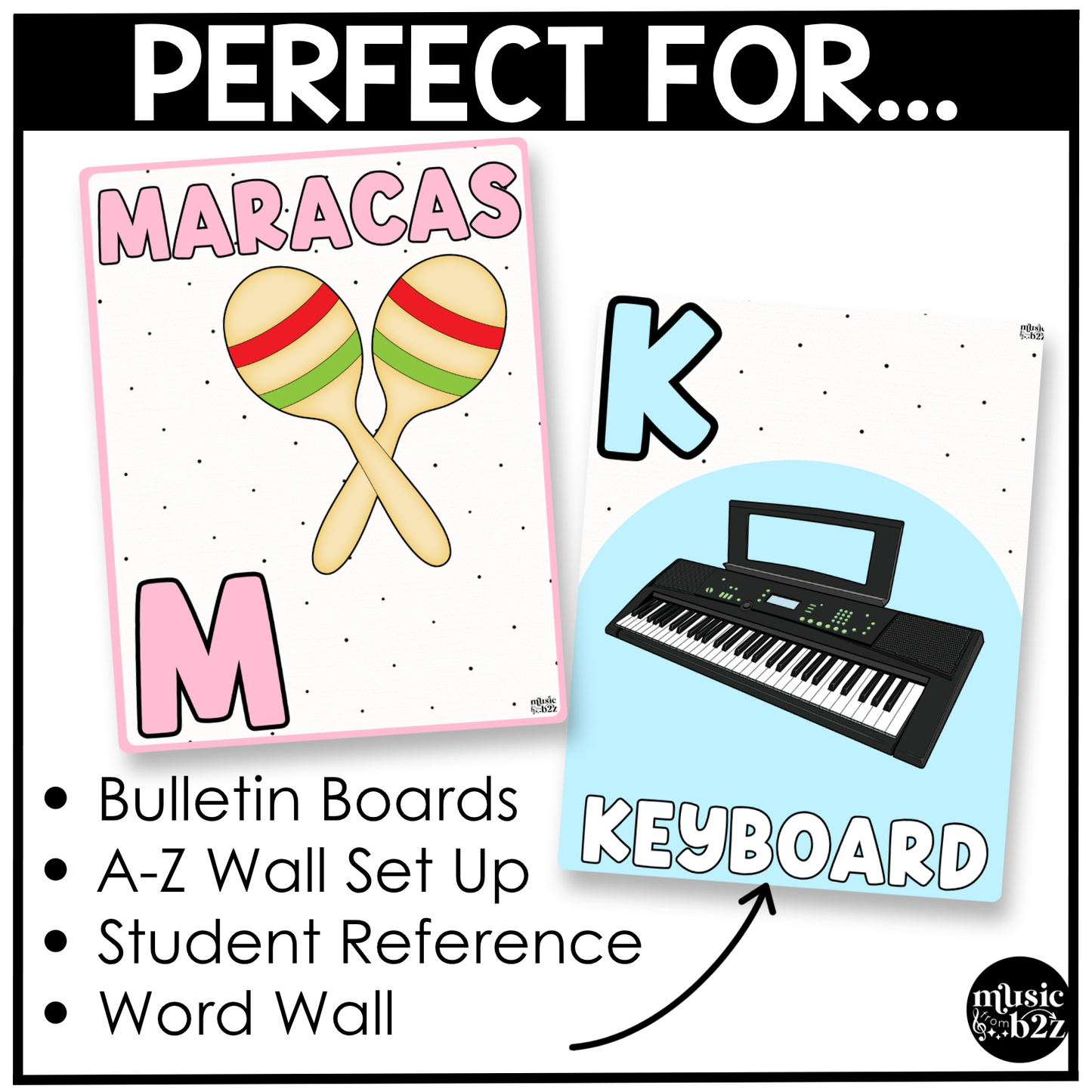 Pastel Music Alphabet Posters Music Classroom Decor Instrument Music Posters