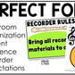 Bright Recorder Fingering Charts & Rules Posters Music Classroom Decor